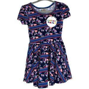 NEW Dot Dot Smile Contrast Leaves Cap Sleeve Dress 12-24M